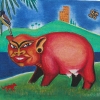 "Breeding Hog"  Acrylic on Canvas