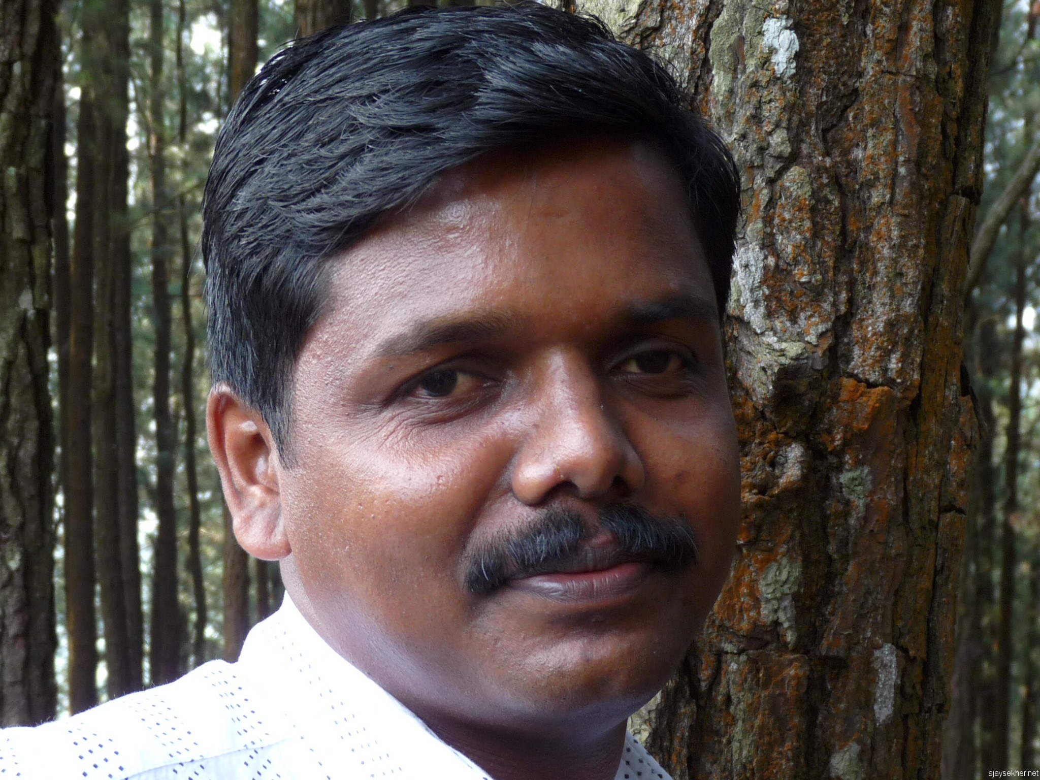 Santhosh O K in the pine forest, Vagaman, April 2011