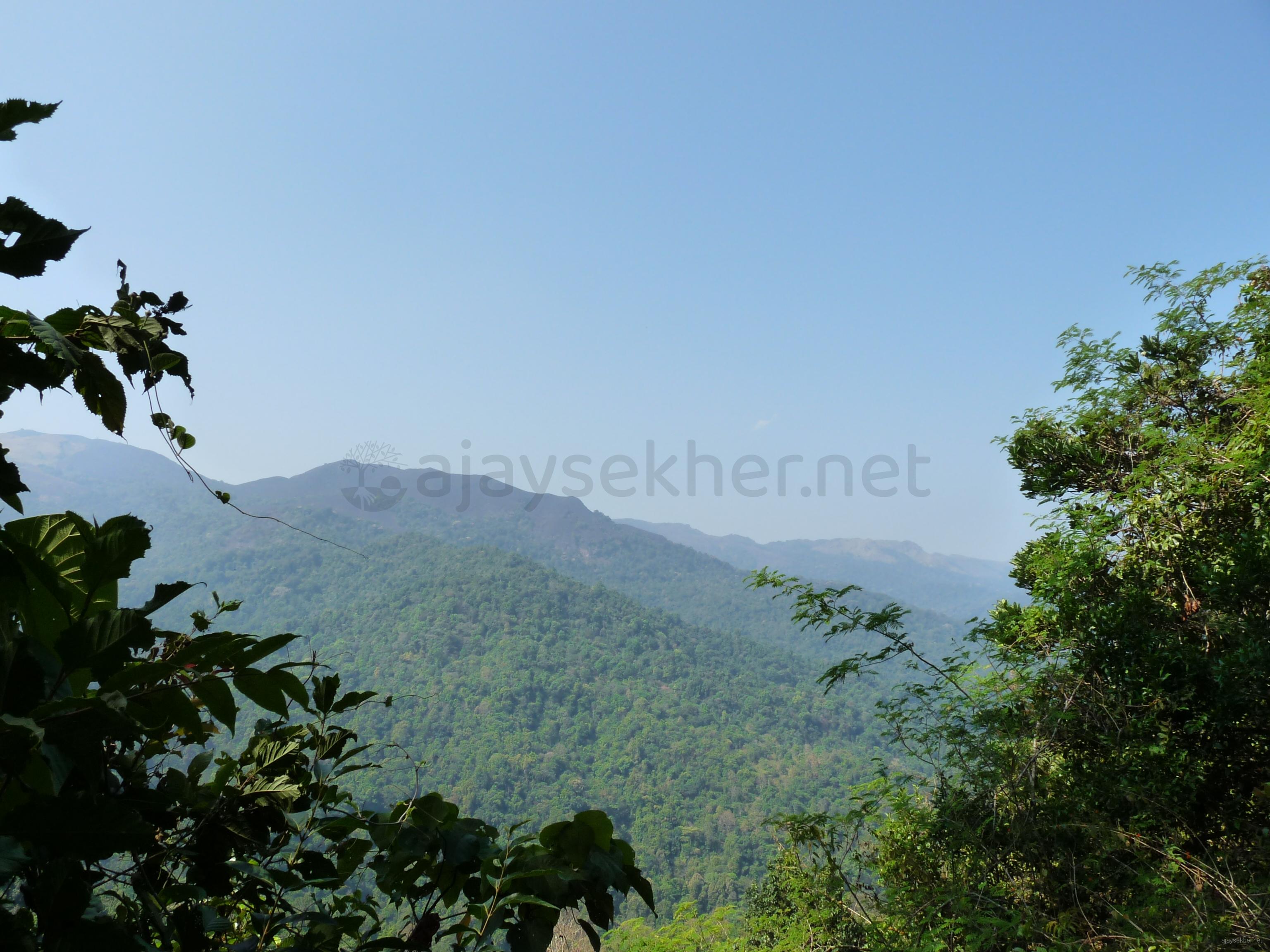 A view of Kottanchery and Ranipuram ranges from Talakavery road, Bhagamandala