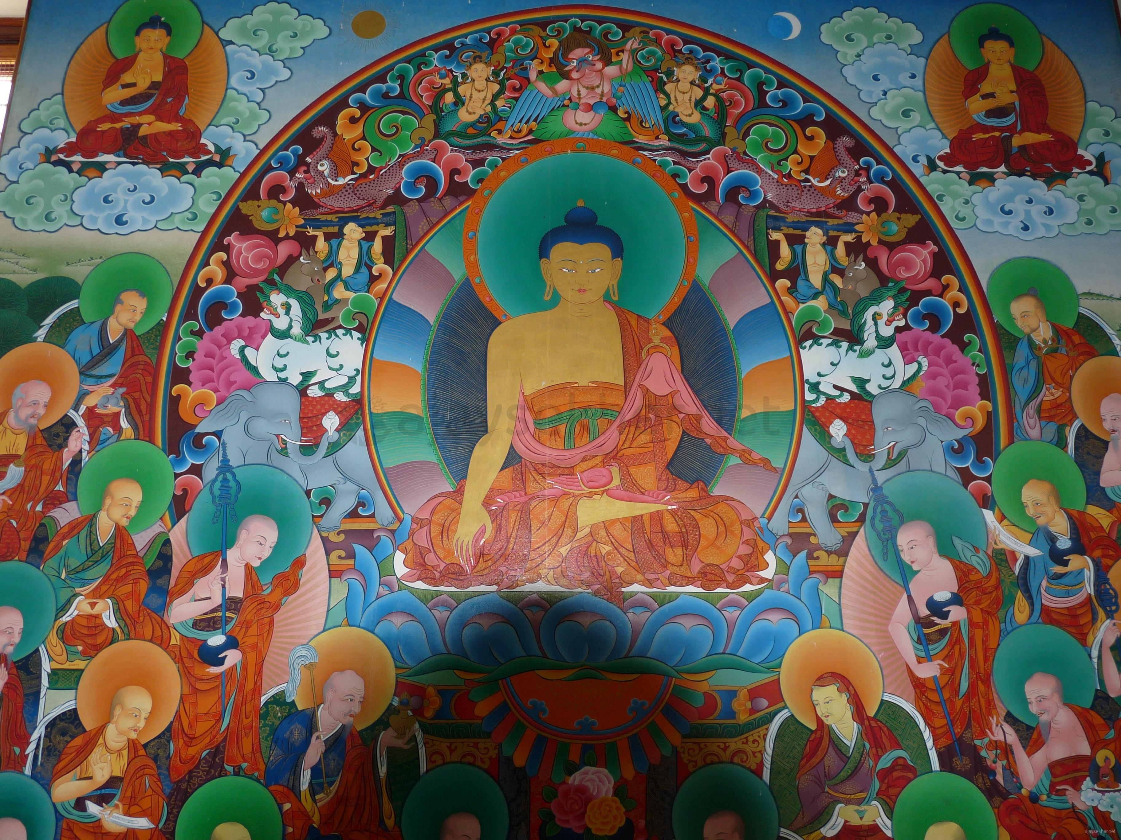 A mural inside the Golden Temple, Kodagu