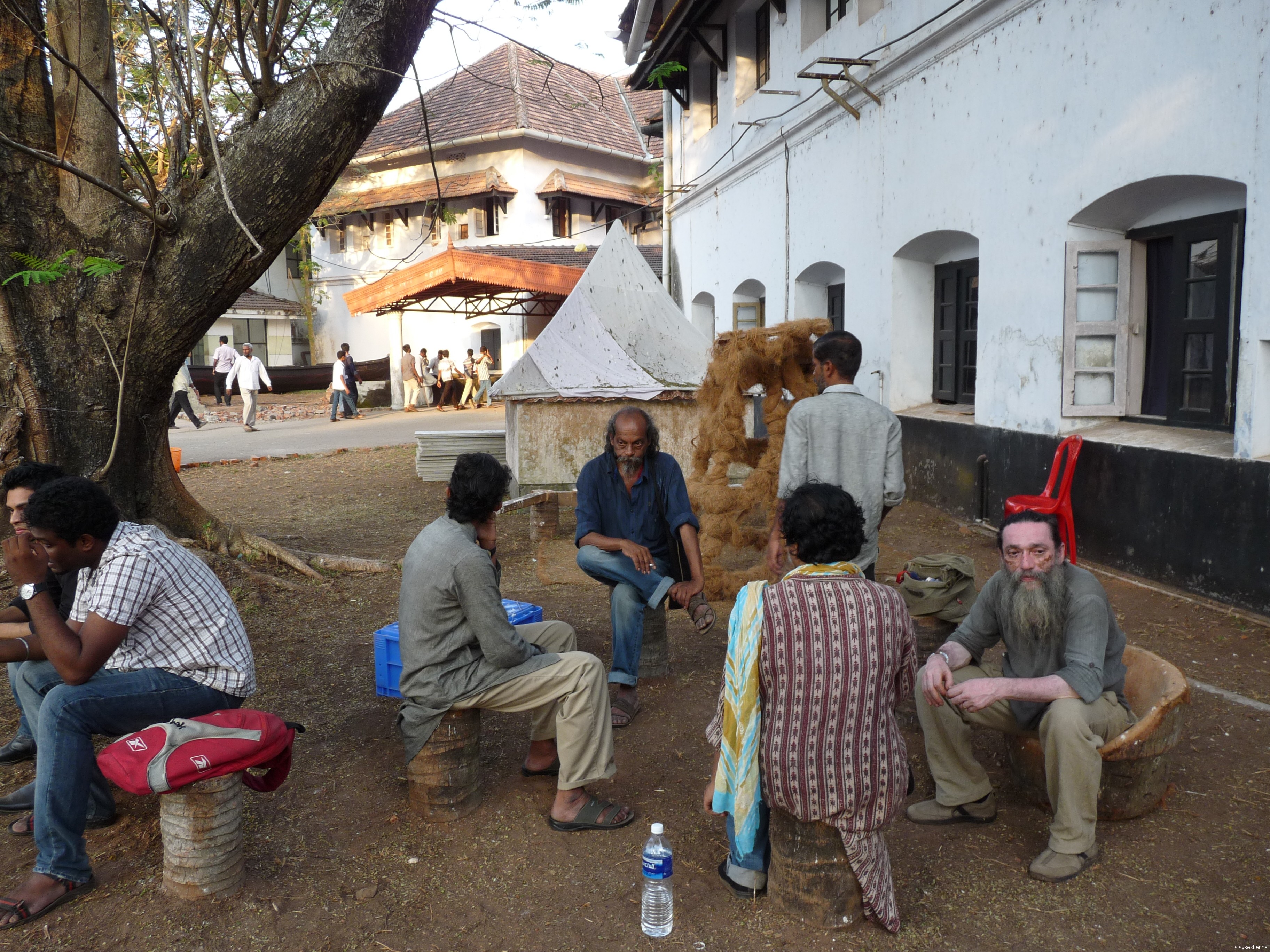 Artists in conversation at Aspinwall House, Fort Cochin.