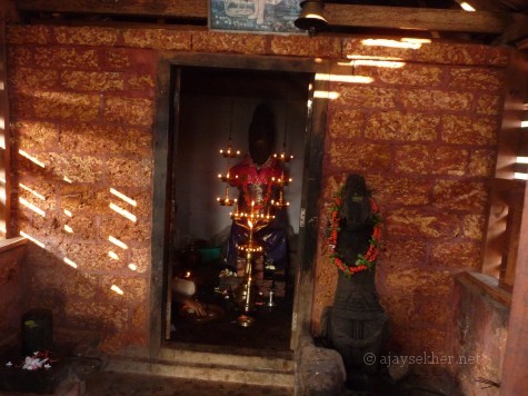 The two idols lacking limbs and faces obliterated in Trikaipata temple on Ponnamkod hill, Calicut.
