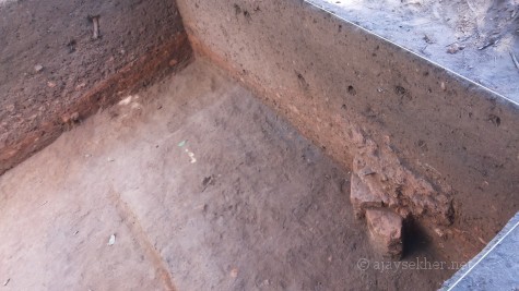 Brick construction of 4th century AD unearthed at Pattanam showing clear evidences of civilizational material culture.