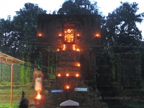 Madatil Appan shrine at Uliyanur.  Only a few elevated sanctums of Madatil Appan pagodas in Kerala.  Swayam Bhu Ganapati is facing south. The Linga was installed by Parasurama as per legends.
