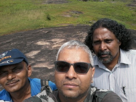 The author Ajay Sekher with Saifudeen and Krishnakumar at Tolanur in Palakad